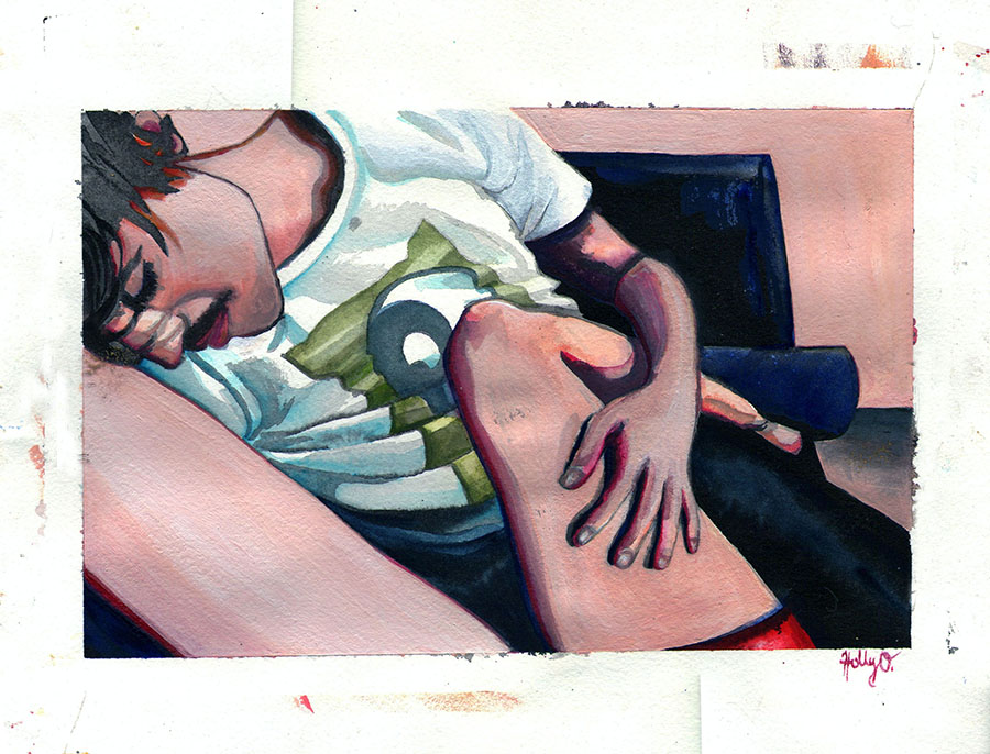 Joe, 10x12 2018 <br>acrylic, ink on paper